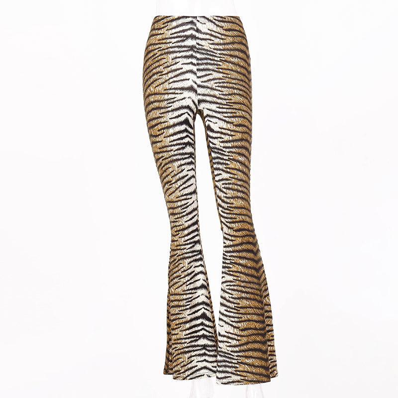 Hugcitar high waist leopard print flare leggings 2018 autumn winter women fashion sexy bodycon trousers club pants