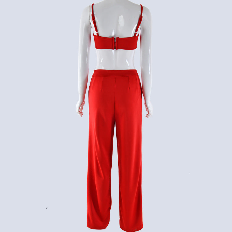 Tobinoone Slim Jumpsuit Women Sexy Slash Neck Bodycon Women Rompers crop trop and pants 2018 Summer Festival two piece Jumpsuit
