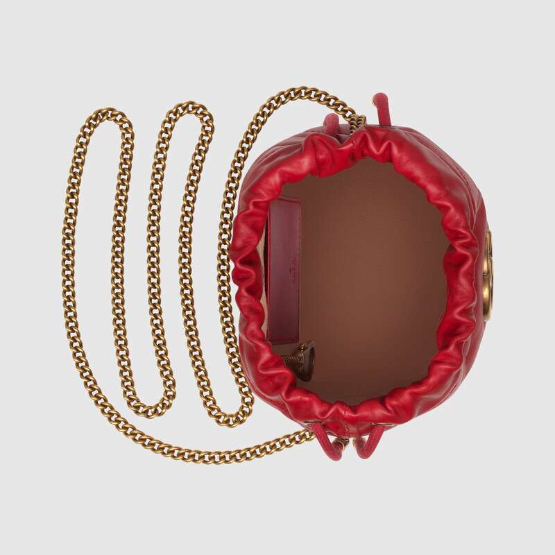 Gucci GG Marmont Mini Bucket Bag Women Leather Retro Shoulder Bag Simple Crossbody Bag Tote Chain Shoulder 575163 DTDRT 6433