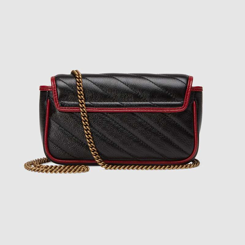 2019 Women Bag Black Gucci GG Marmonts Super Mini Bag Shoulder Bag Messenger Bag Retro Crossbody Bag Designer 574969 0OLFX 8277