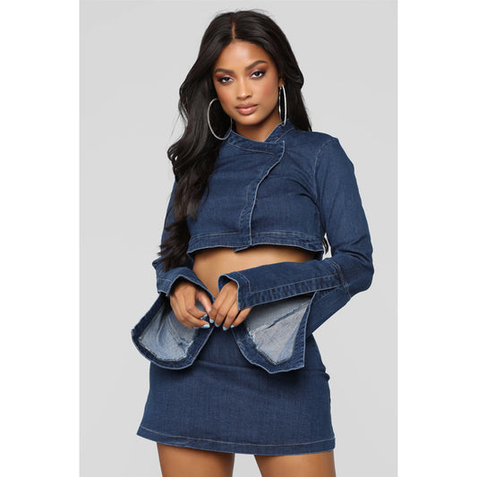 Sapphire Blue Denim 2-Set