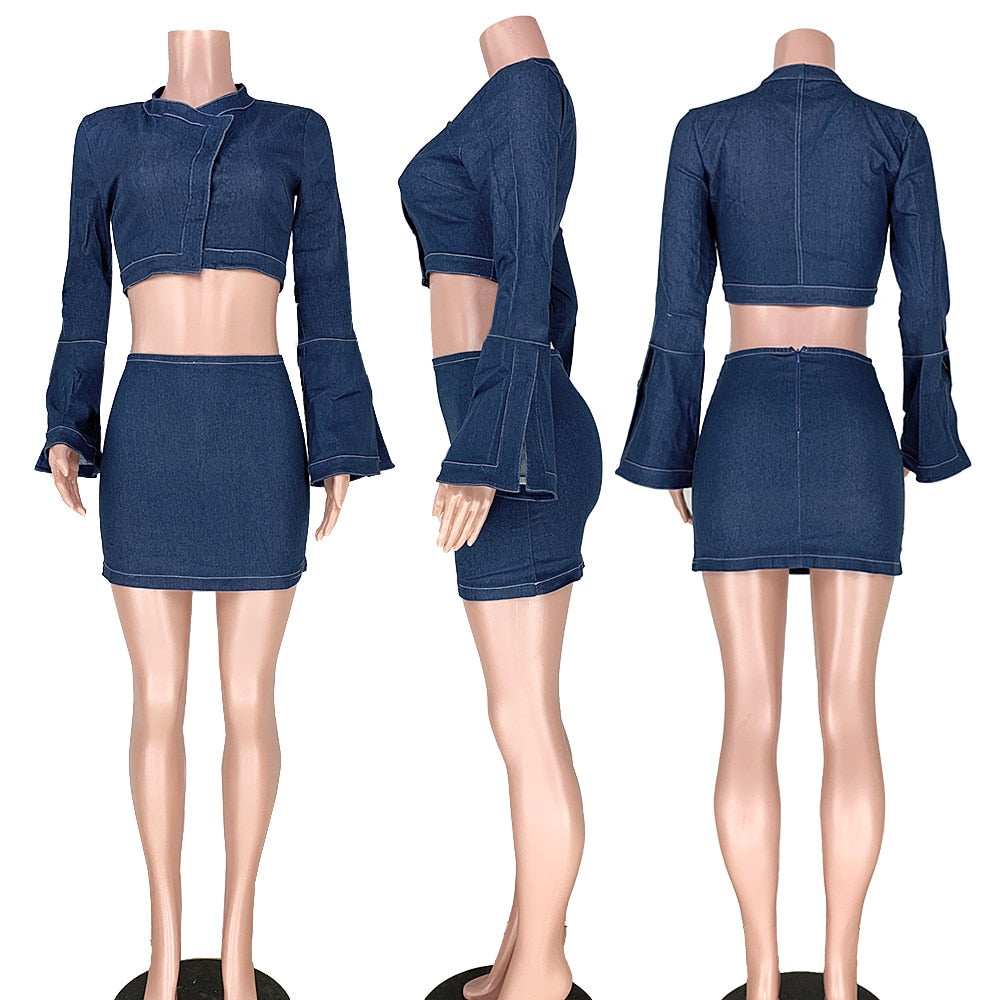Sapphire Blue Denim 2-Set