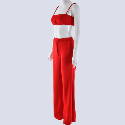 Tobinoone Slim Jumpsuit Women Sexy Slash Neck Bodycon Women Rompers crop trop and pants 2018 Summer Festival two piece Jumpsuit