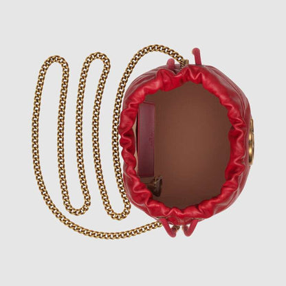 Gucci GG Marmont Mini Bucket Bag Women Leather Retro Shoulder Bag Simple Crossbody Bag Tote Chain Shoulder ‎‎575163 DTDRT 6433