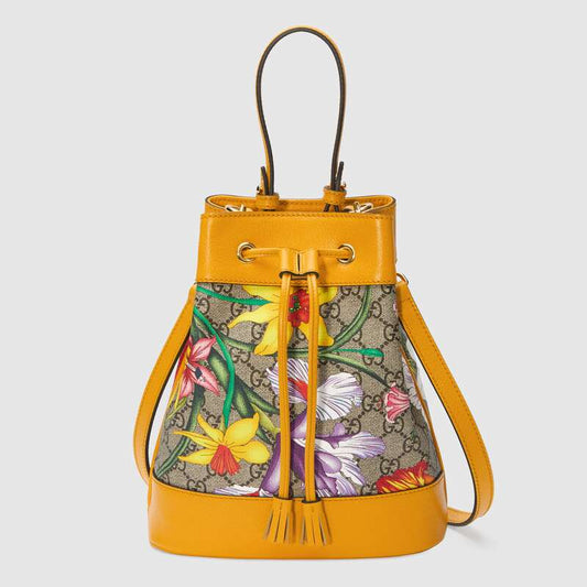 Women Bag For Gucci Ophidia GG Flora Bucket Bag Retro ‎550621 HV8HC 9782 Leather Handbag Casual Shoulder Messenger Bags Ladies