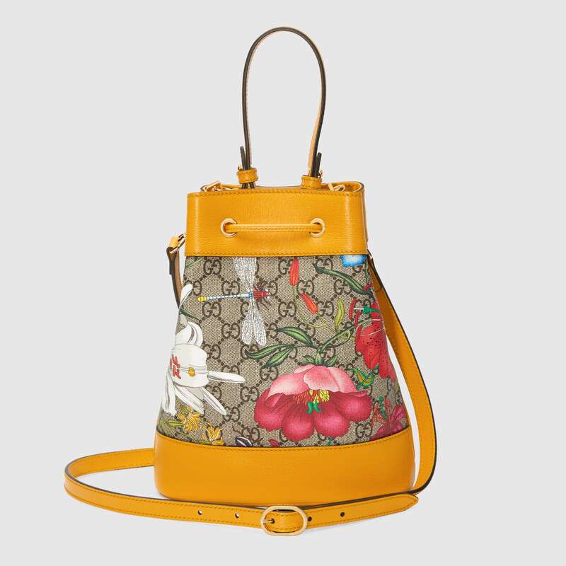 Women Bag For Gucci Ophidia GG Flora Bucket Bag Retro ‎550621 HV8HC 9782 Leather Handbag Casual Shoulder Messenger Bags Ladies