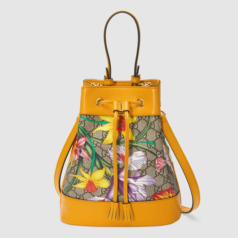 Women Bag For Gucci Ophidia GG Flora Bucket Bag Retro ‎550621 HV8HC 9782 Leather Handbag Casual Shoulder Messenger Bags Ladies