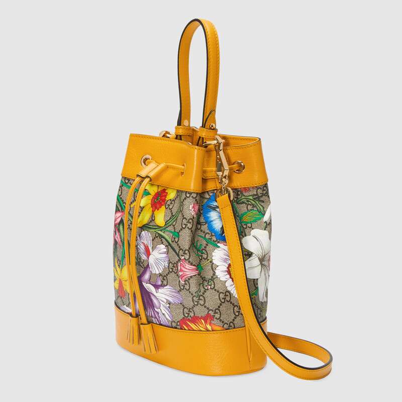 Women Bag For Gucci Ophidia GG Flora Bucket Bag Retro ‎550621 HV8HC 9782 Leather Handbag Casual Shoulder Messenger Bags Ladies