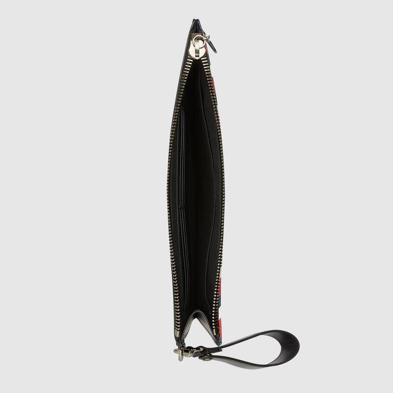 Slim Vintage Black Gucci Mens Leather Day Clutches Bag Night Courrier GG Supreme Pouch For Men Purse Handbags ‎496346 9F25N 1073