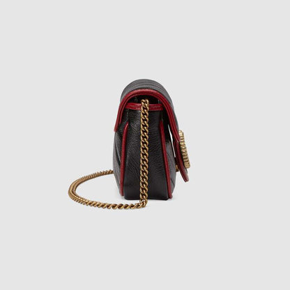 2019 Women Bag Black Gucci GG Marmonts Super Mini Bag Shoulder Bag Messenger Bag Retro Crossbody Bag Designer ‎574969 0OLFX 8277