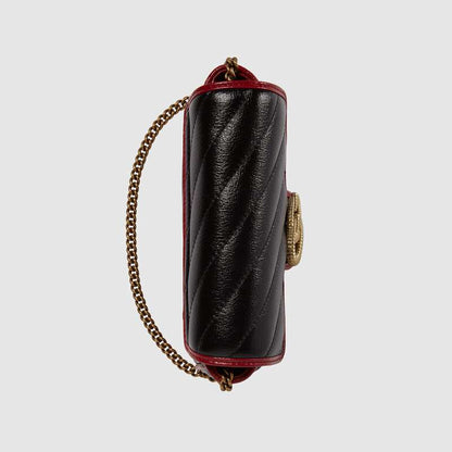 2019 Women Bag Black Gucci GG Marmonts Super Mini Bag Shoulder Bag Messenger Bag Retro Crossbody Bag Designer ‎574969 0OLFX 8277